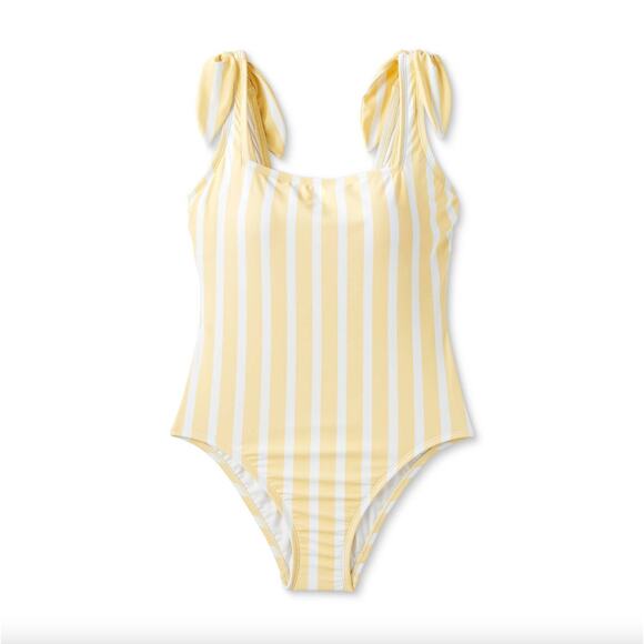 Kona Sol Women's Striped Square Neck One Piece Swimsuit Size Large NEW - Picture 3 of 13
